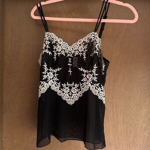 Black and White Sheer Cami